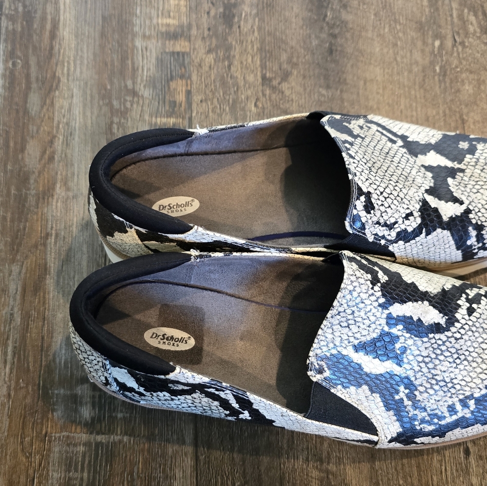 Dr Scholls Lexi Snakeskin Print Wedge Orthopedic Loafer Shoes Womens 10M - Picture 3 of 16